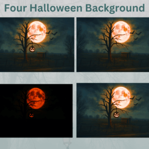Haunted Harvest Moon Halloween Background